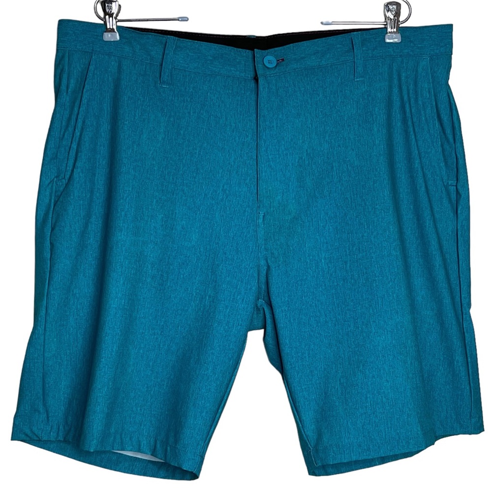 Burnside Hybrid Shorts Quick Dry Teal Blue Beach Casual Summer Outdoor Size 38